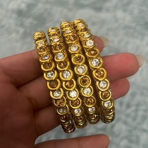 Gold silver and cooper color combination Bangles
